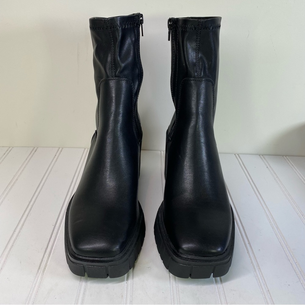 Truffle Collection Black Pull On Chunky Boots - image 2